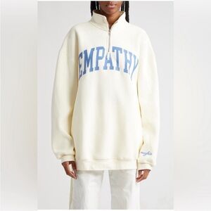 Cream Sweatshirt with Blue Empathy Print Size XS/S